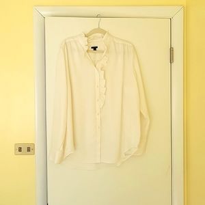 Ann Taylor Cream Button-up Blouse